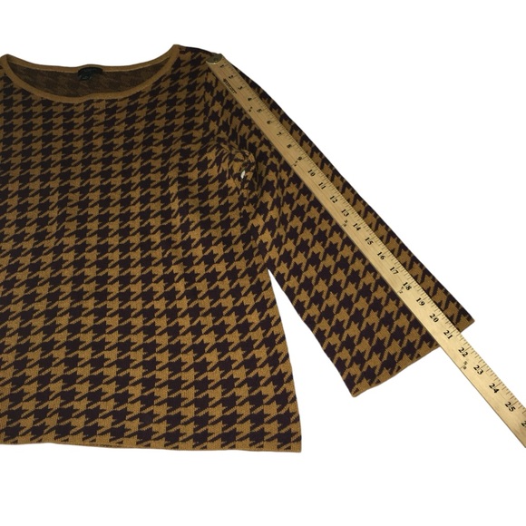 ANN TAYLOR Factory Houndstooth Gold Brown Sweater - Women’s XL - Picture 6 of 15